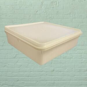 Tupperware Snack n Store 9x9 Square Container Sheer Lid 514 515 White Vintage